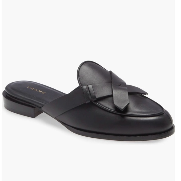 Frame Denim Shoes - Frame Le Willoughby Mule Black Spanish Leather Size 5